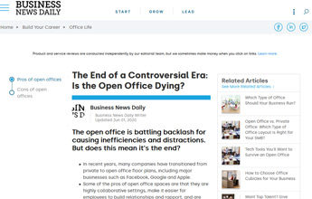 Office Benching Article Link: Is the Open Office Dying? Article Link: Is the Open Office Dying?