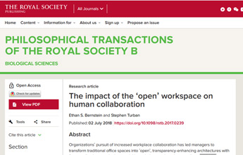 Office Benching Article Link: The Impact of the Open Workspace on Collaboration Article Link: The Impact of the Open Workspace on Collaboration