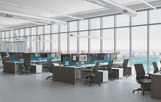 Office Benching: Open Concept Office Space Layout by AIS Oxygen Open Concept Office Space Layout by AIS Oxygen