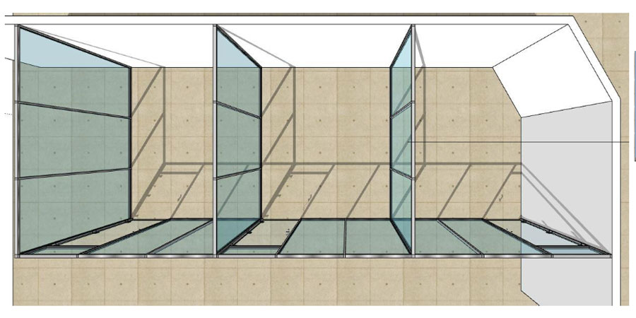 Interior glass wall plan - aerial layout view Interior glass wall plan - aerial layout view