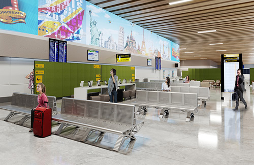 Movable wall partitions for transportation - bus stations Movable wall partitions for transportation - bus stations