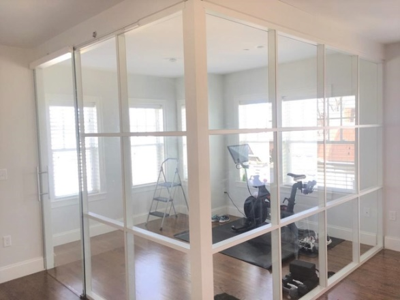 Glass Office Walls Installation - Private Home Office - Boston, MA Glass Office Walls Installation - Private Home Office - Boston, MA