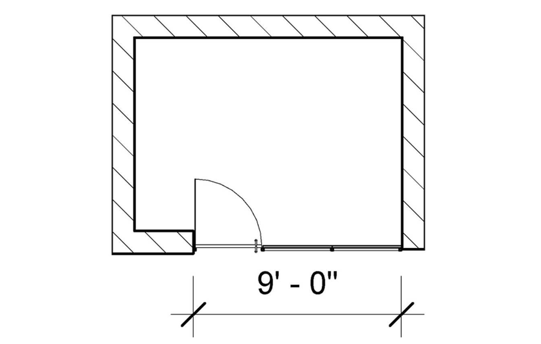 Glass Wall with Door drawing 1 Glass Wall with Door drawing 1