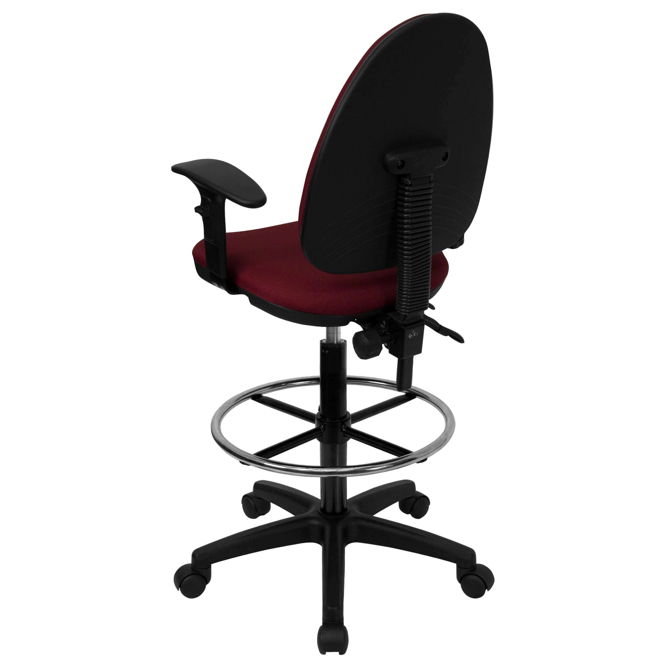 Adjustable drafting chair rear view Adjustable drafting chair rear view