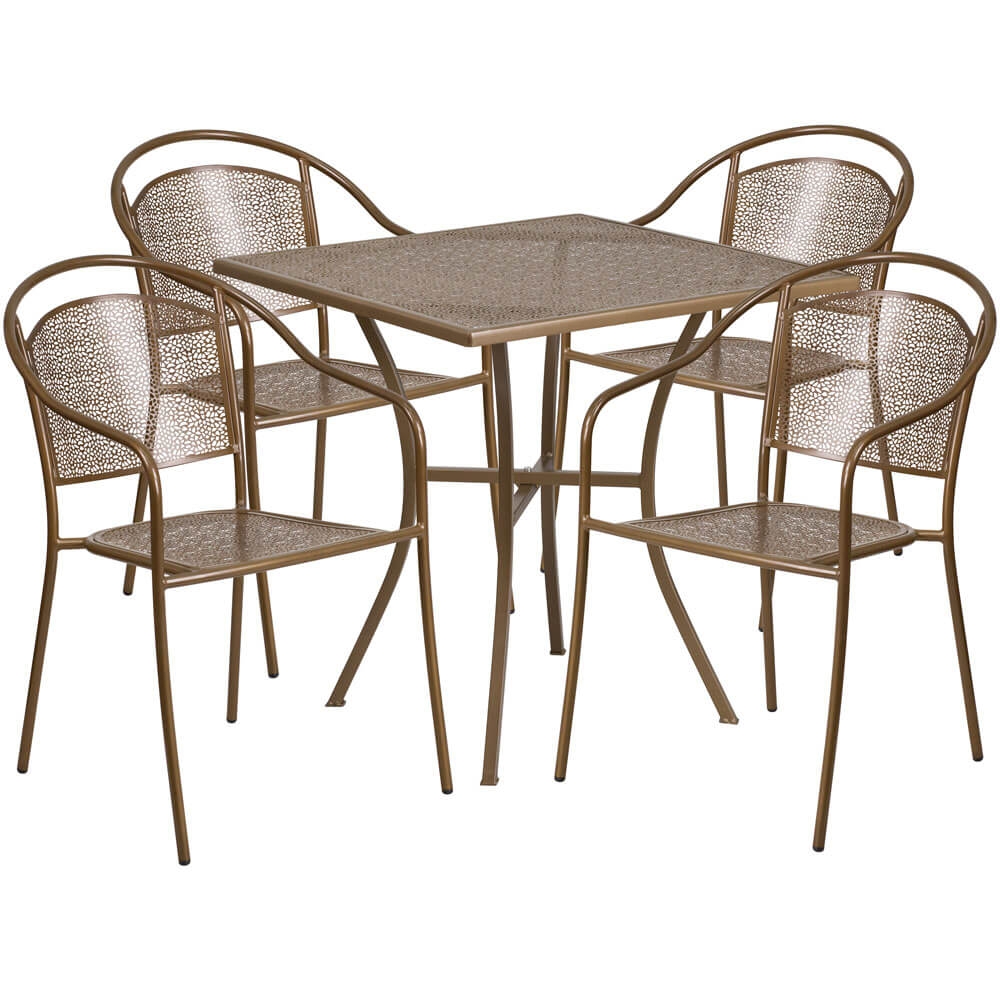 Bistro table set CUB CO 28SQ 03CHR4 GD GG FLA Bistro table set CUB CO 28SQ 03CHR4 GD GG FLA