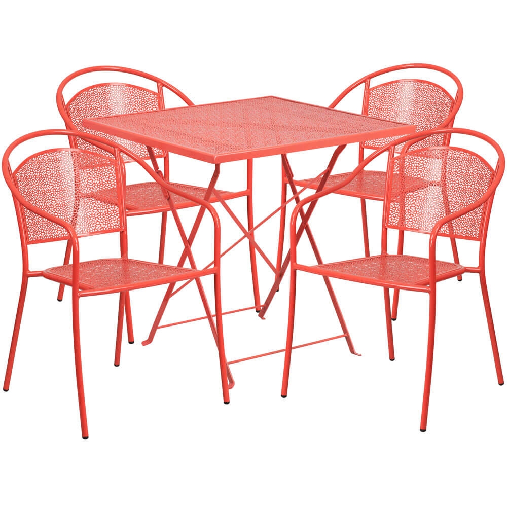 Bistro table set CUB CO 28SQF 03CHR4 RED GG FLA Bistro table set CUB CO 28SQF 03CHR4 RED GG FLA