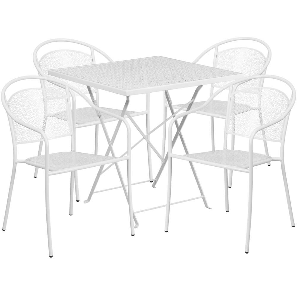 Bistro table set CUB CO 28SQF 03CHR4 WH GG FLA Bistro table set CUB CO 28SQF 03CHR4 WH GG FLA