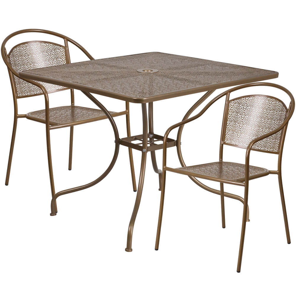 Bistro table set CUB CO 35SQ 03CHR2 GD GG FLA Bistro table set CUB CO 35SQ 03CHR2 GD GG FLA