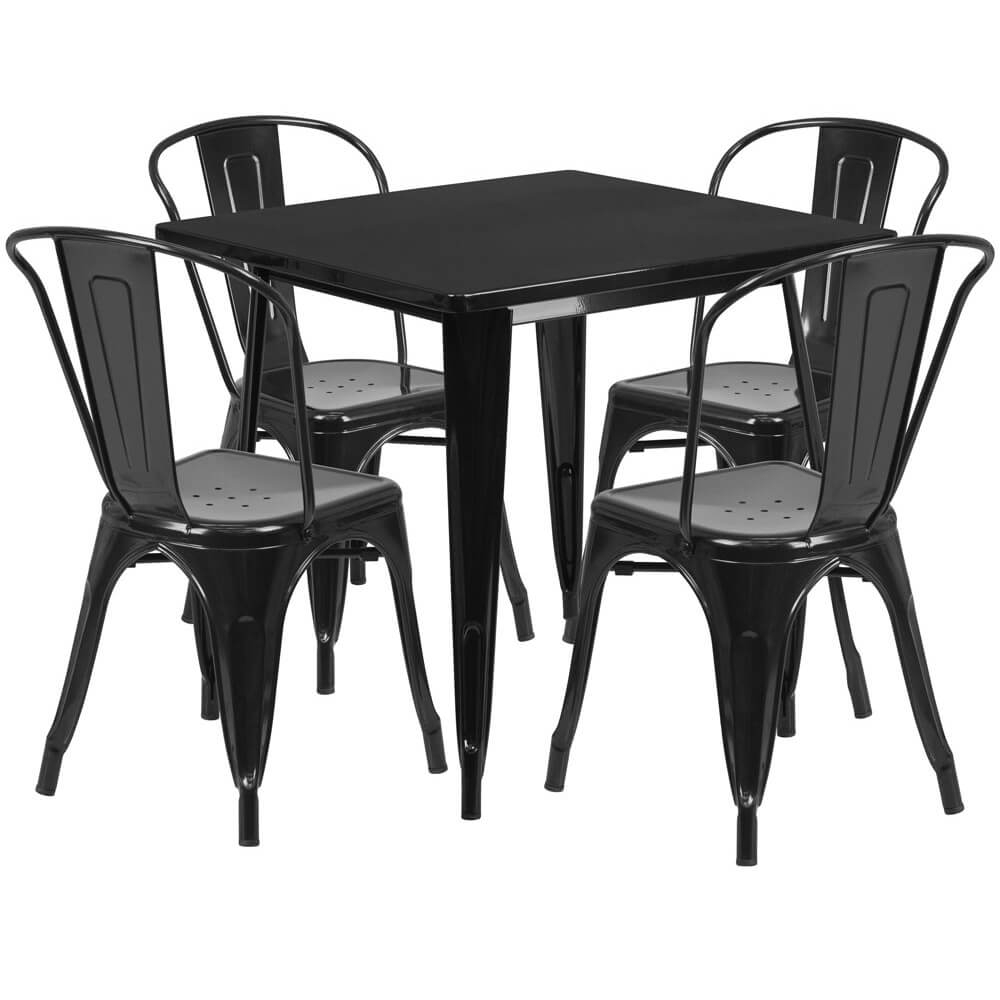 Bistro table set CUB ET CT002 4 30 BK GG FLA Bistro table set CUB ET CT002 4 30 BK GG FLA