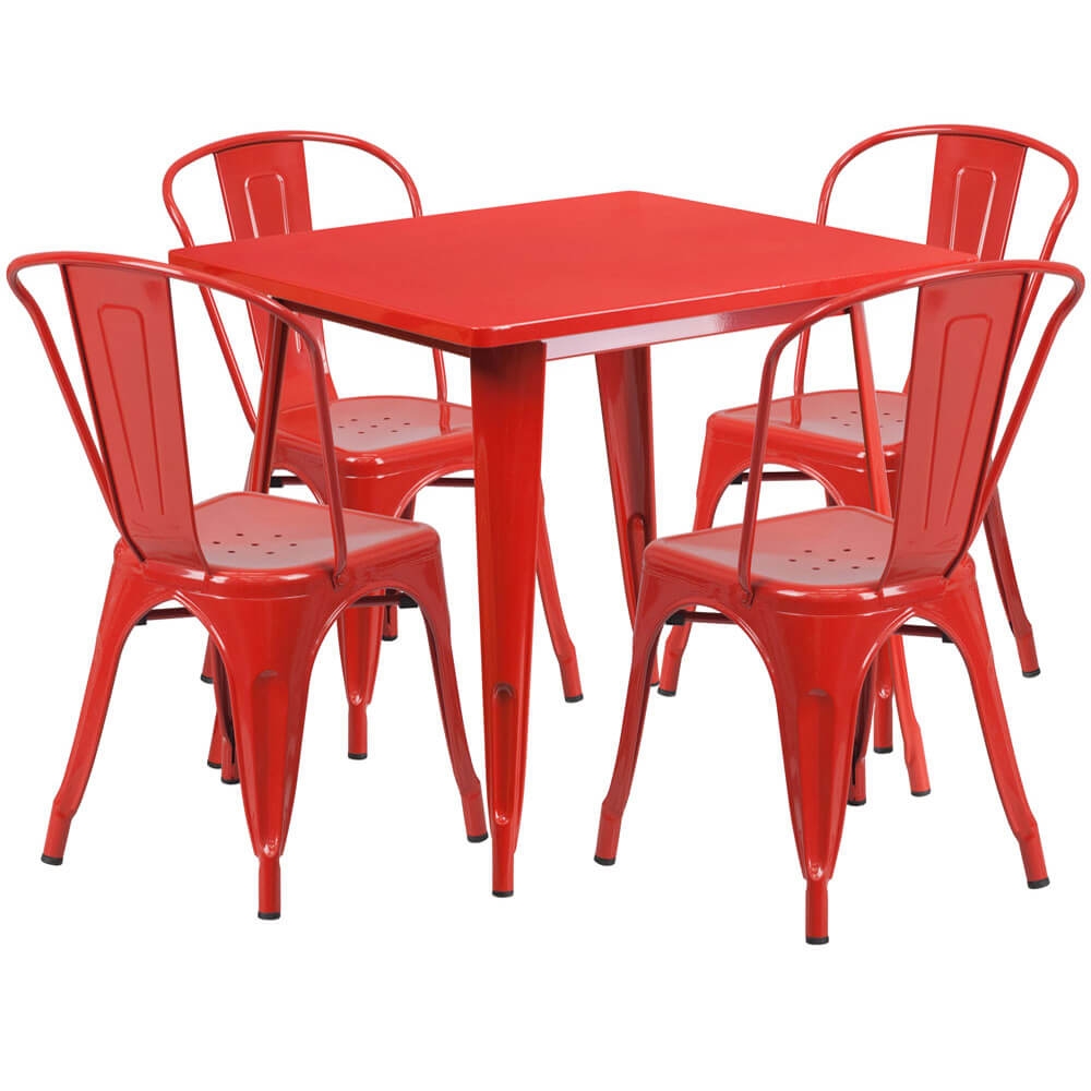 Bistro table set CUB ET CT002 4 30 RED GG FLA Bistro table set CUB ET CT002 4 30 RED GG FLA