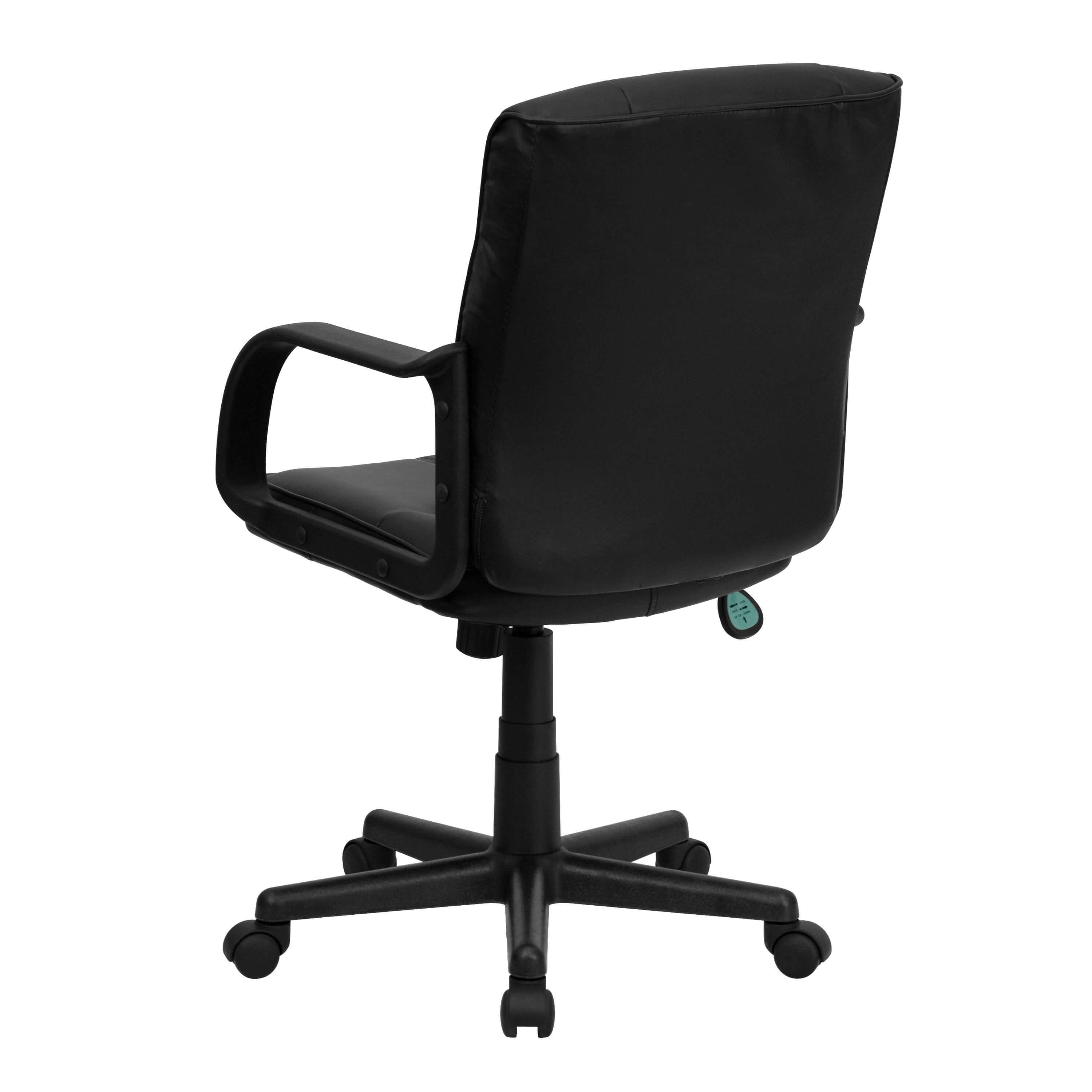 Black leather office chair rear view Black leather office chair rear view