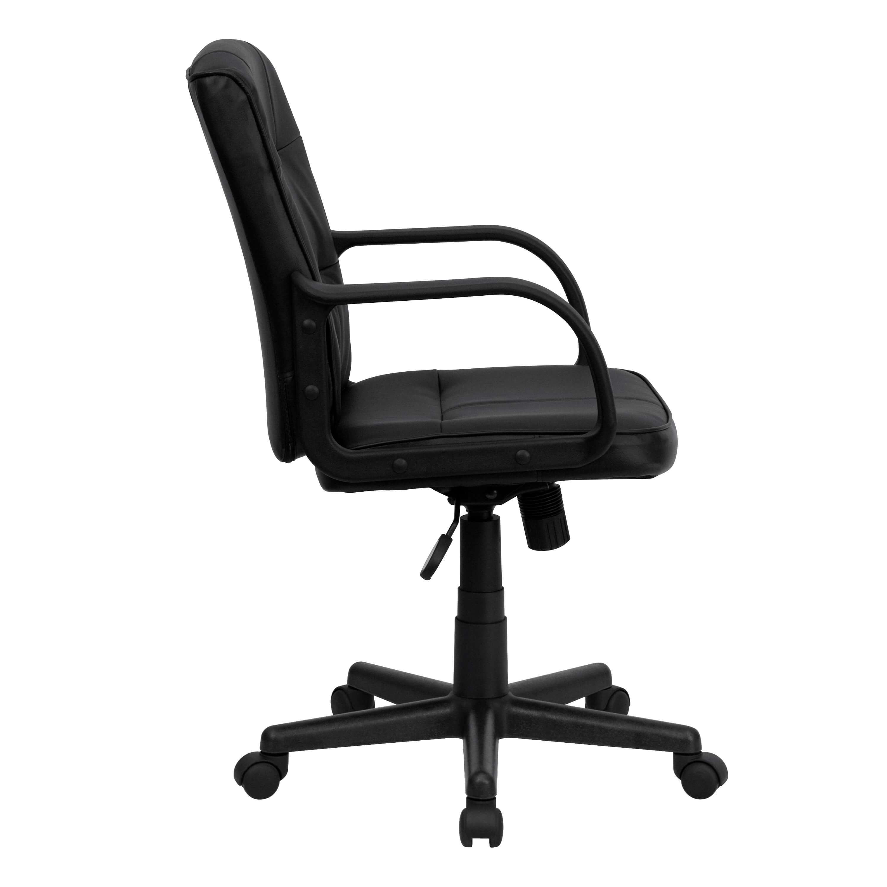 Black leather office chair side view Black leather office chair side view