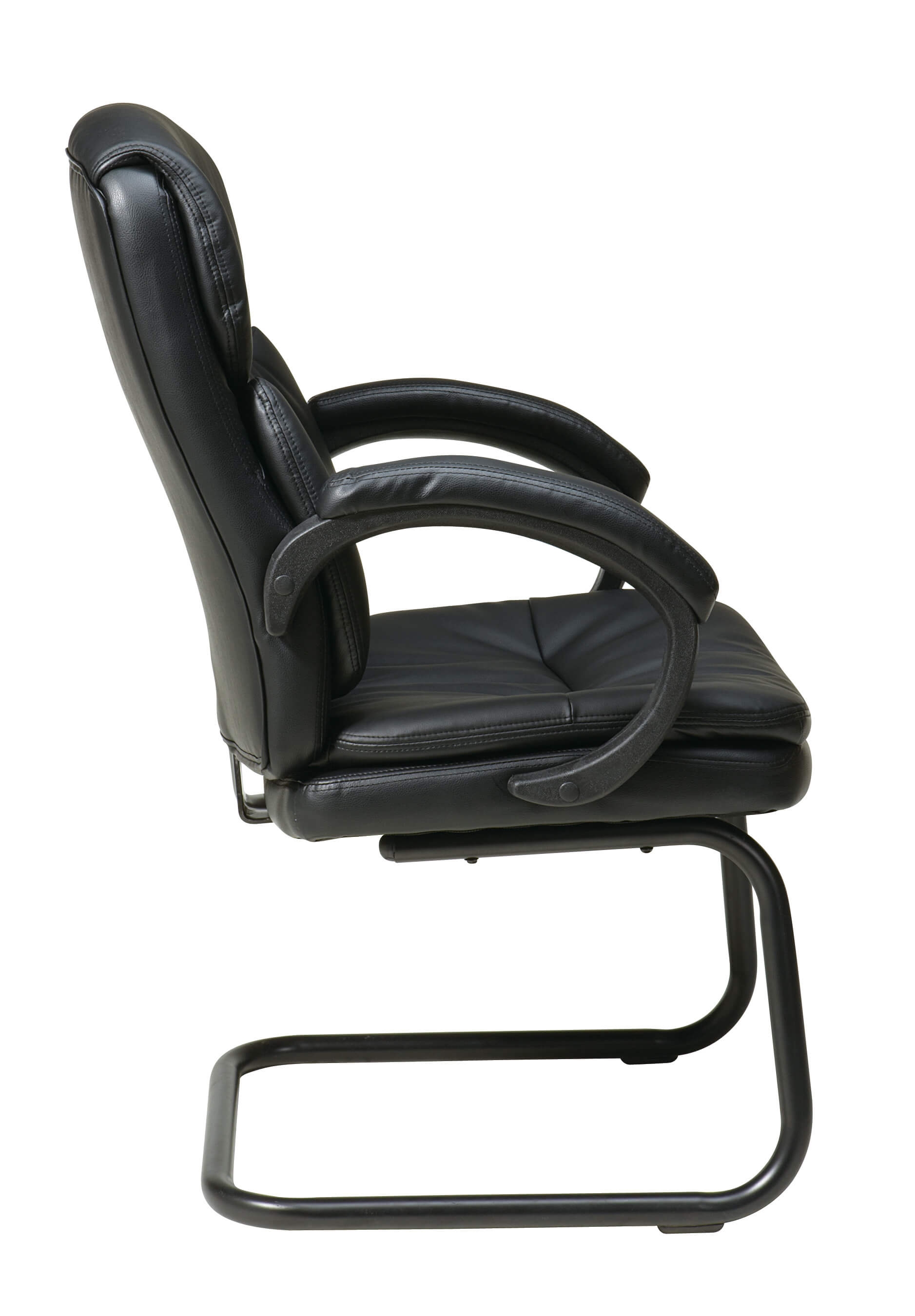 Black leather office chair side Black leather office chair side