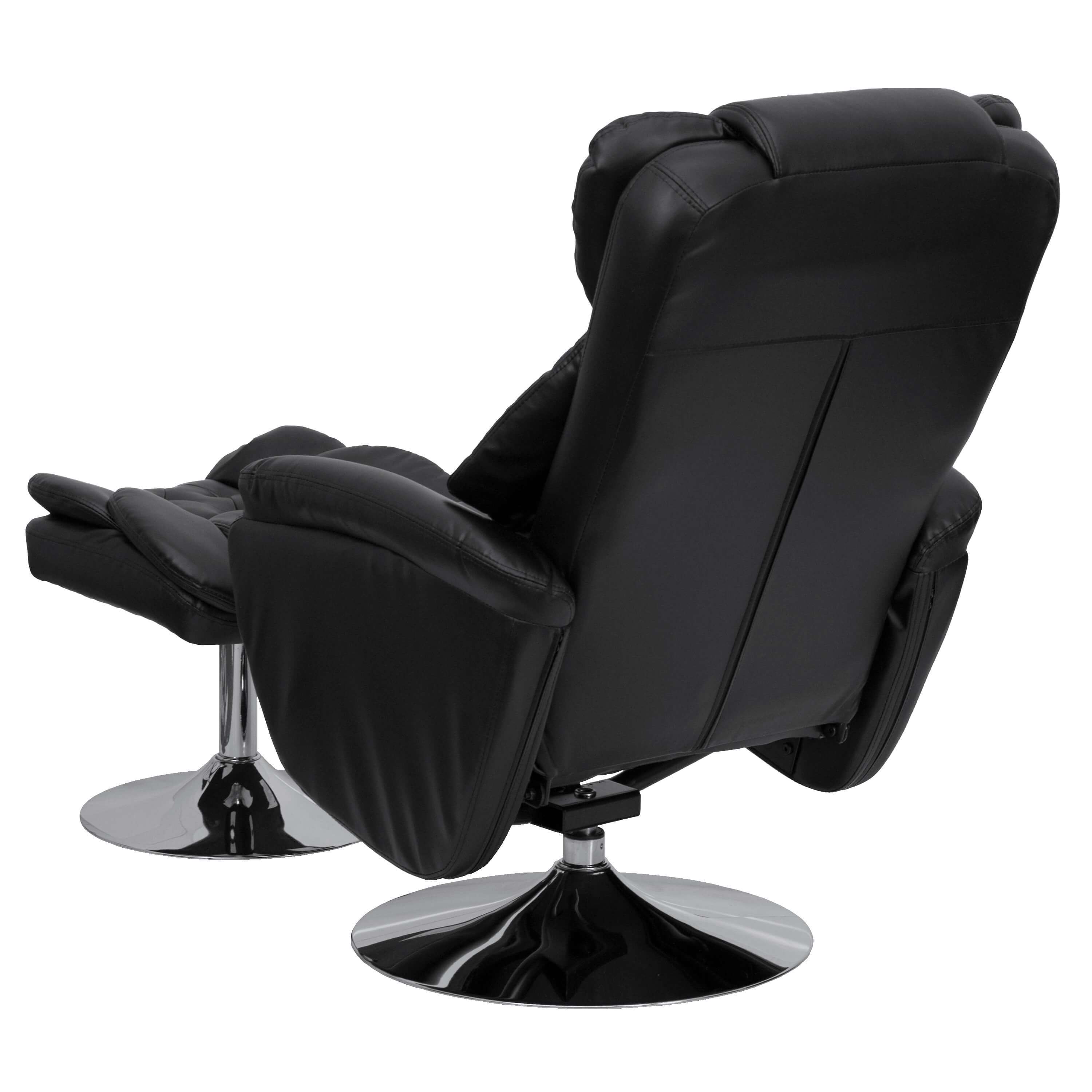 Black leather recliner chair back view Black leather recliner chair back view