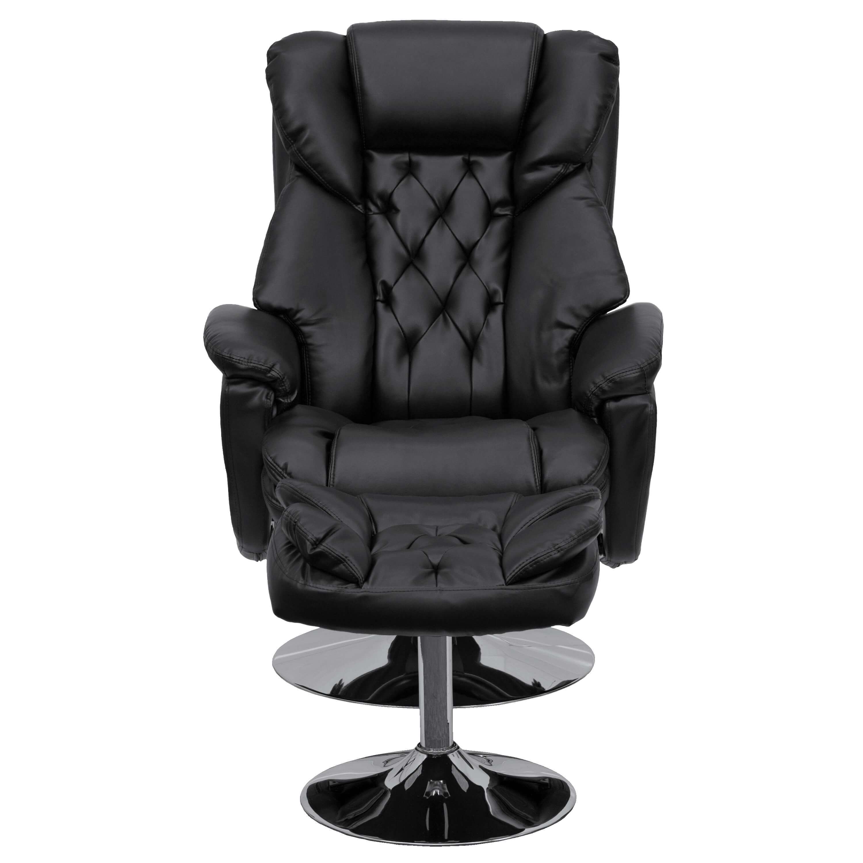 Black leather recliner chair front view Black leather recliner chair front view