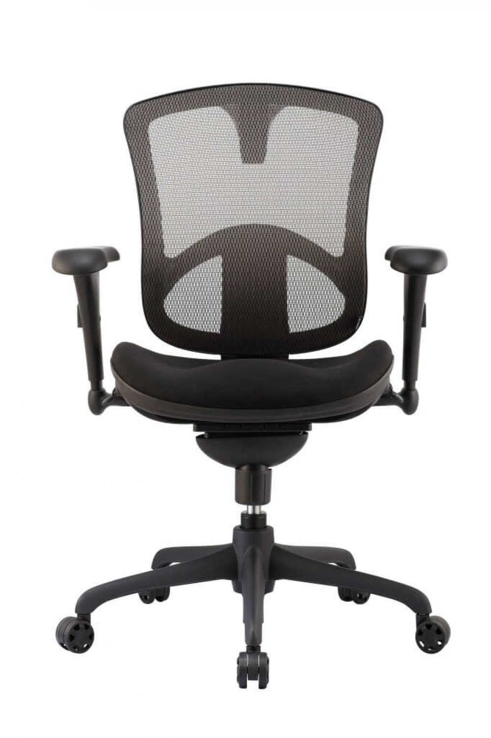 Black office chair front view Black office chair front view