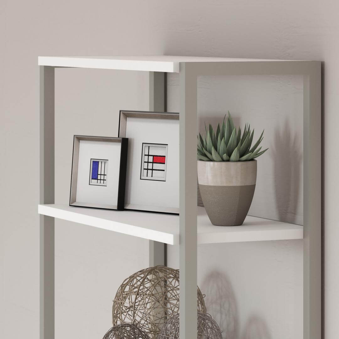 Somona bookcase white detail Somona bookcase white detail