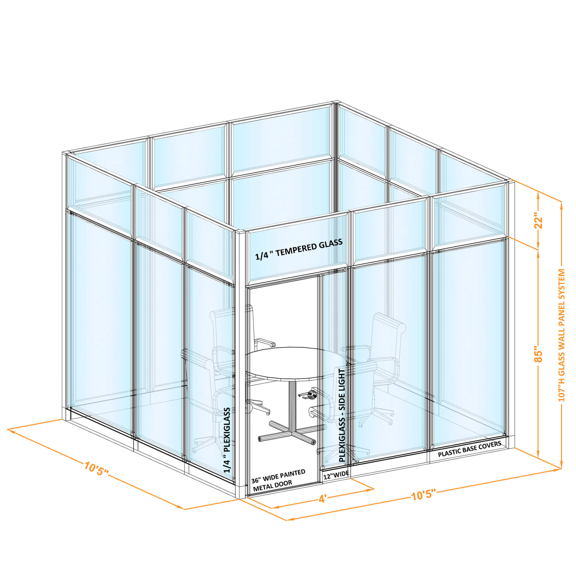 Conference room glass wall GWCR O 100x100x1070 Conference room glass wall GWCR O 100x100x1070