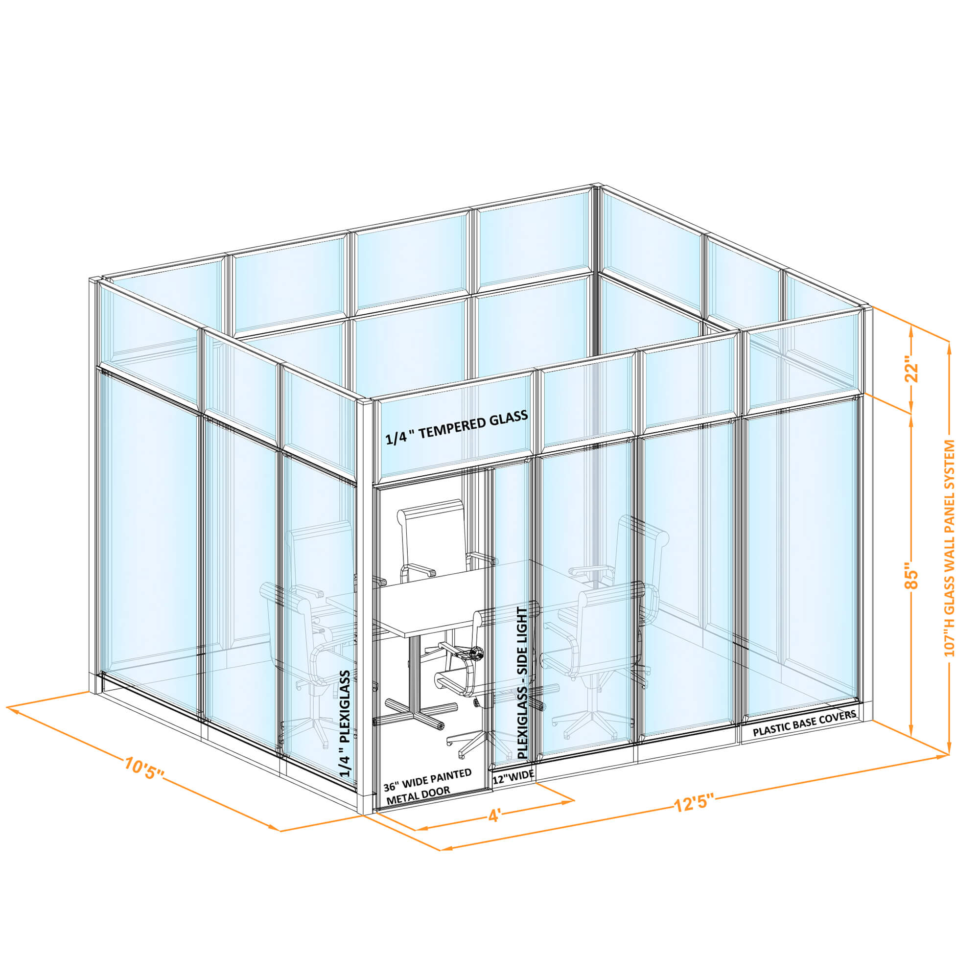 Conference room glass wall GWCR O 120x100x1070 Conference room glass wall GWCR O 120x100x1070