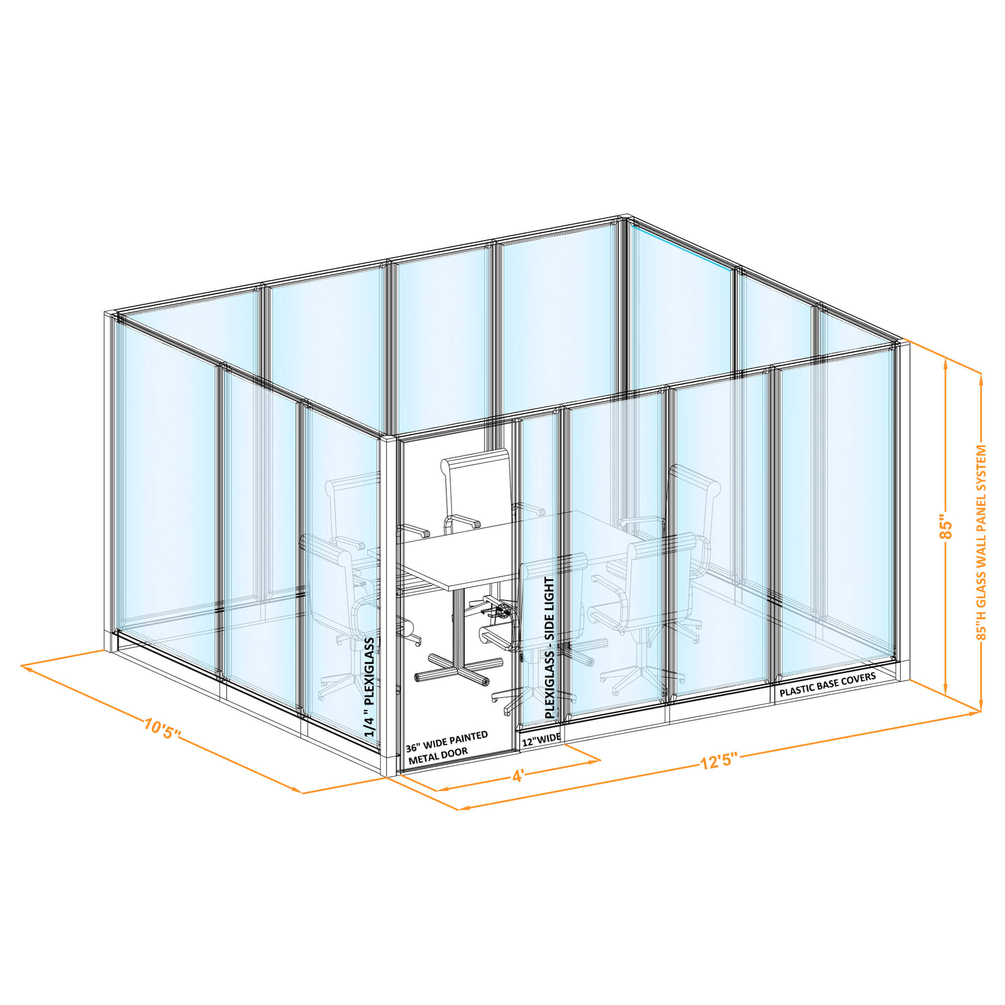 Conference room glass wall GWCR O 120x100x850 Conference room glass wall GWCR O 120x100x850