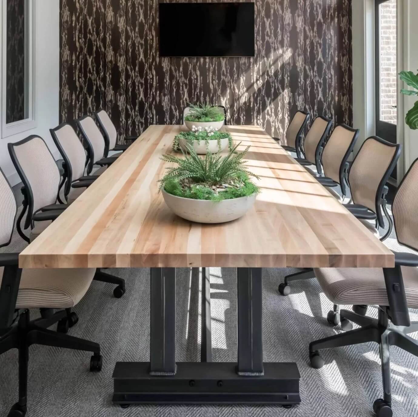 Conference room tables conference table id2 industrial conference table space view natural finish 1 2 3 4 Conference room tables conference table id2 industrial conference table space view natural finish 1 2 3 4