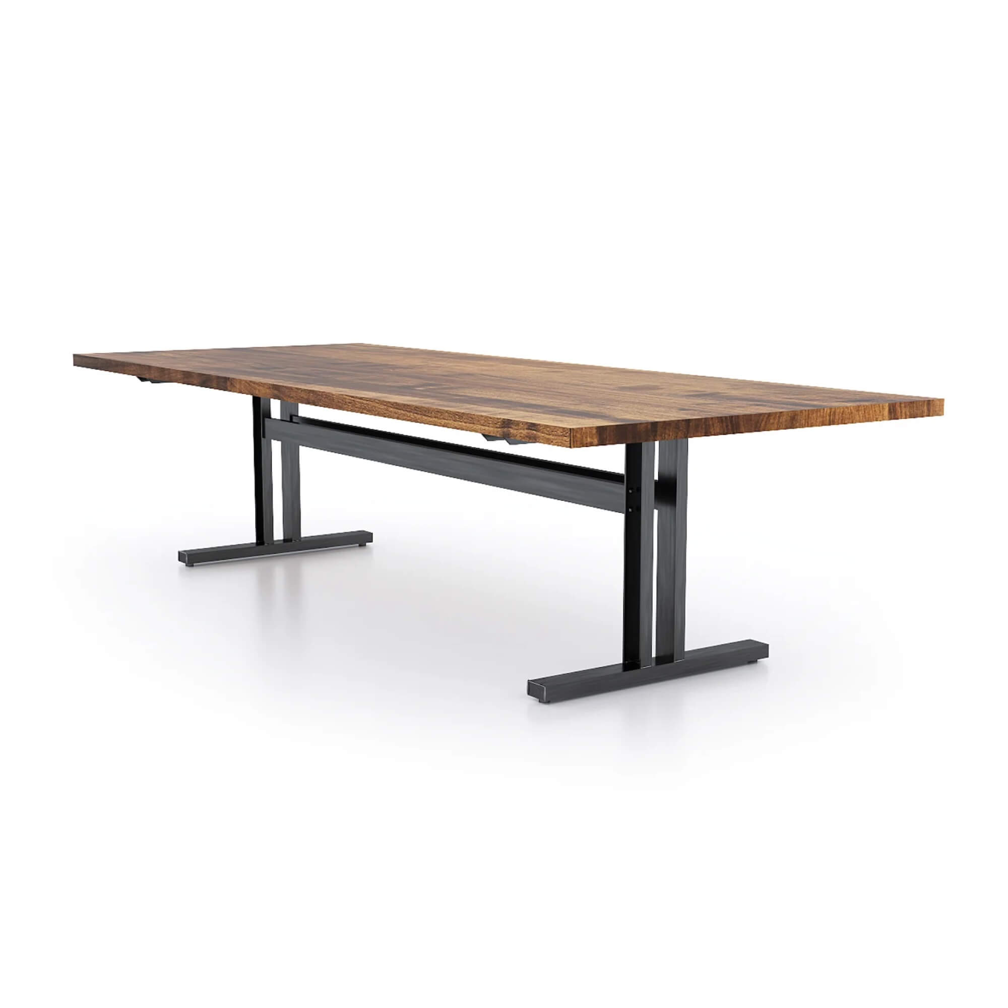 Conference room tables conference table id4 industrial conference table medium walnut angle view Conference room tables conference table id4 industrial conference table medium walnut angle view