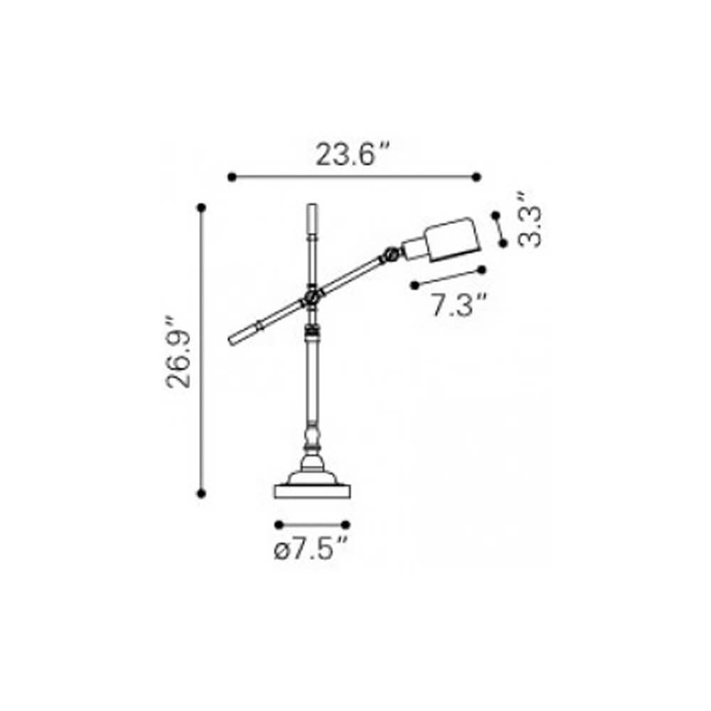 Contemporary desk lamp dimensions view Contemporary desk lamp dimensions view