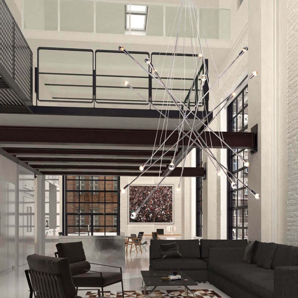 Contemporary dining room light fixtures environmental view Contemporary dining room light fixtures environmental view