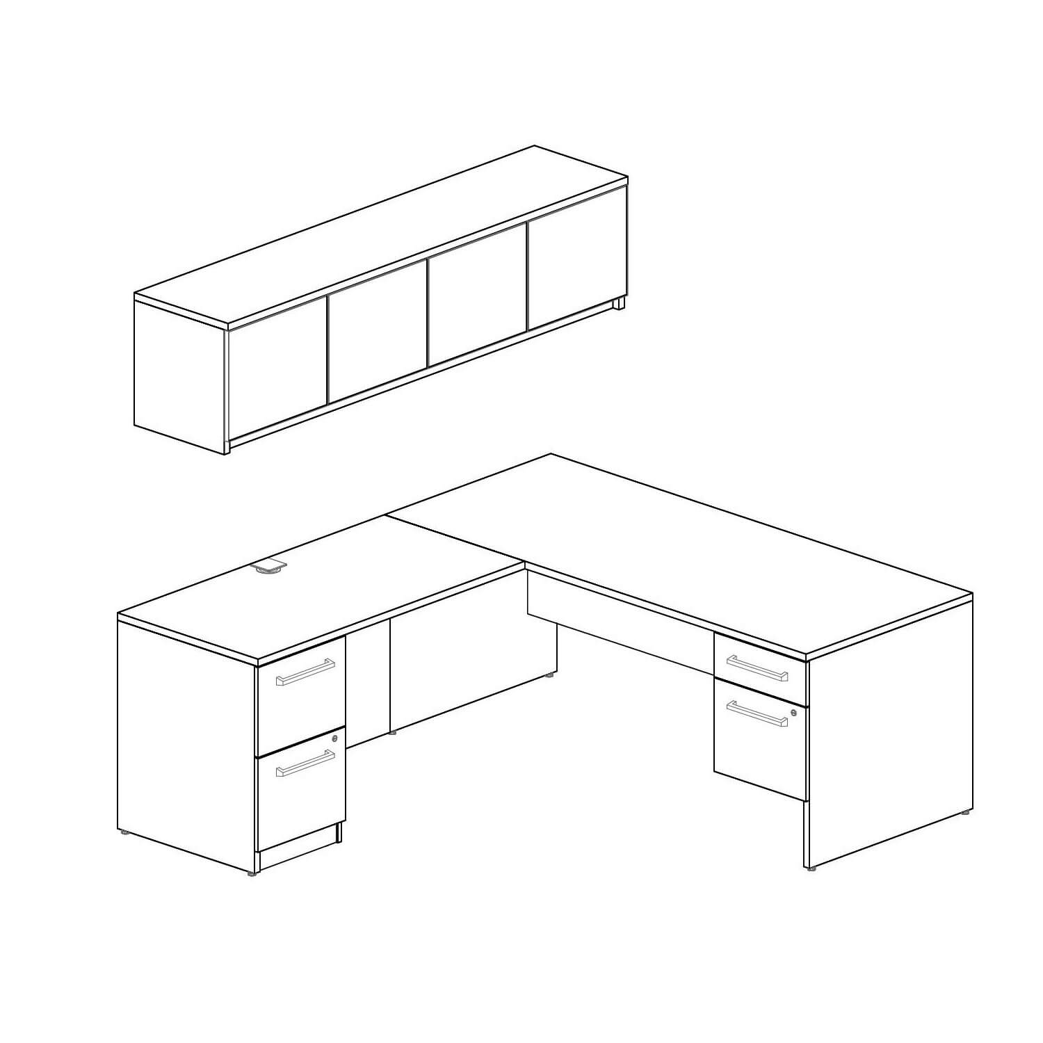 Contemporary office desks layout 3d Contemporary office desks layout 3d