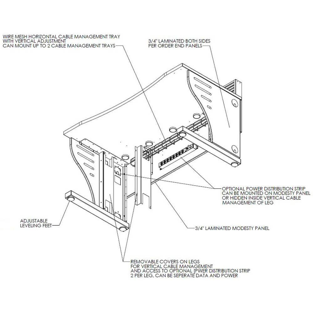 Control console furniture static details Control console furniture static details
