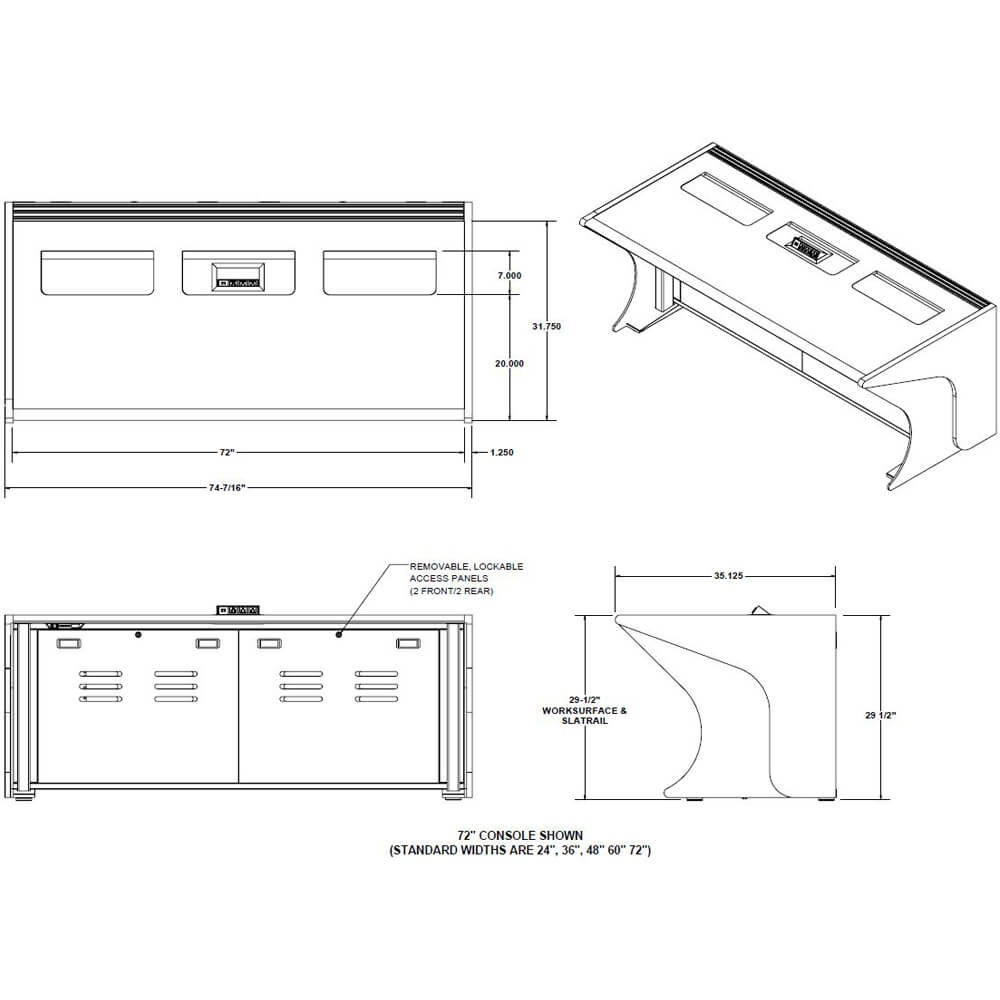 Control console furniture static dims Control console furniture static dims