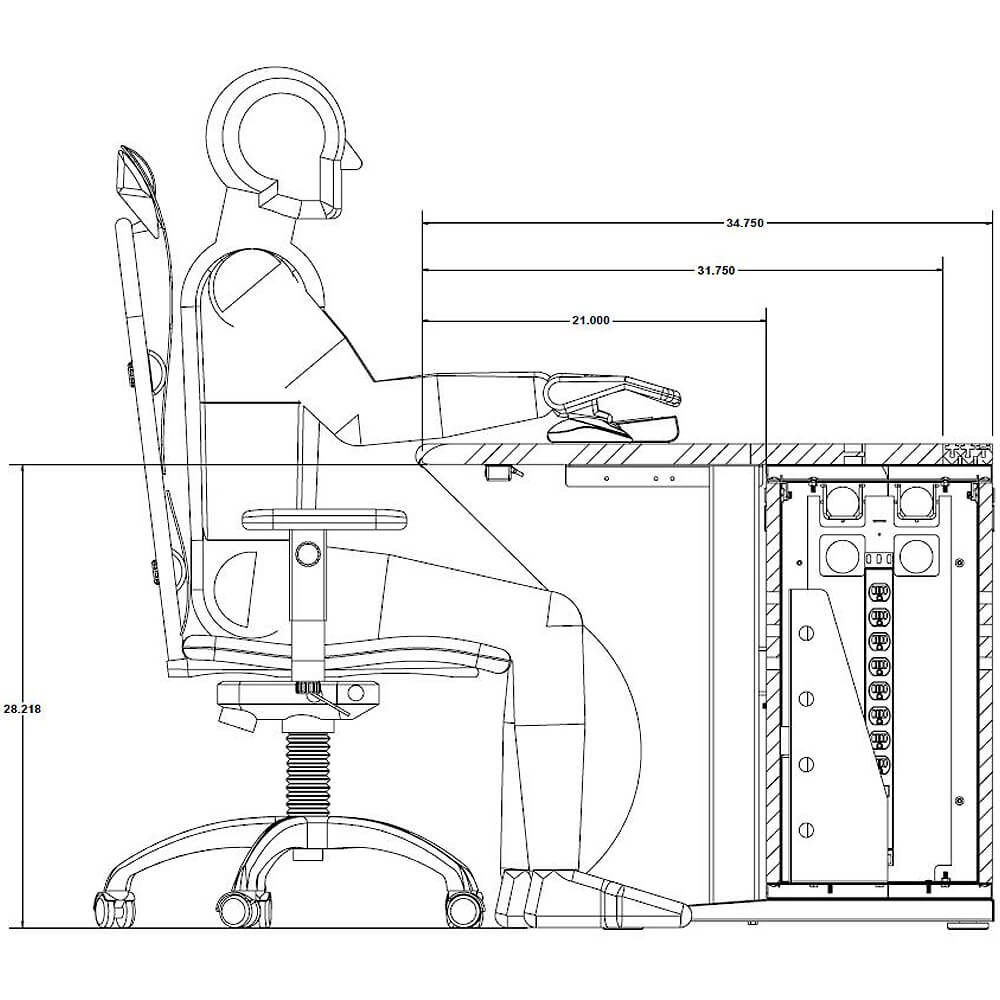 Control console furniture static ergonomics Control console furniture static ergonomics