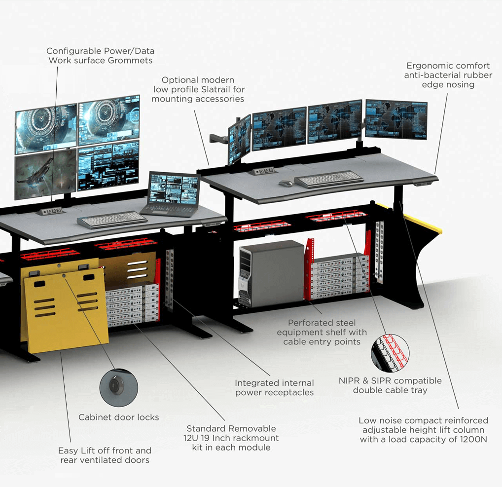 Control room consoles height adjustable call outs 02 Control room consoles height adjustable call outs 02