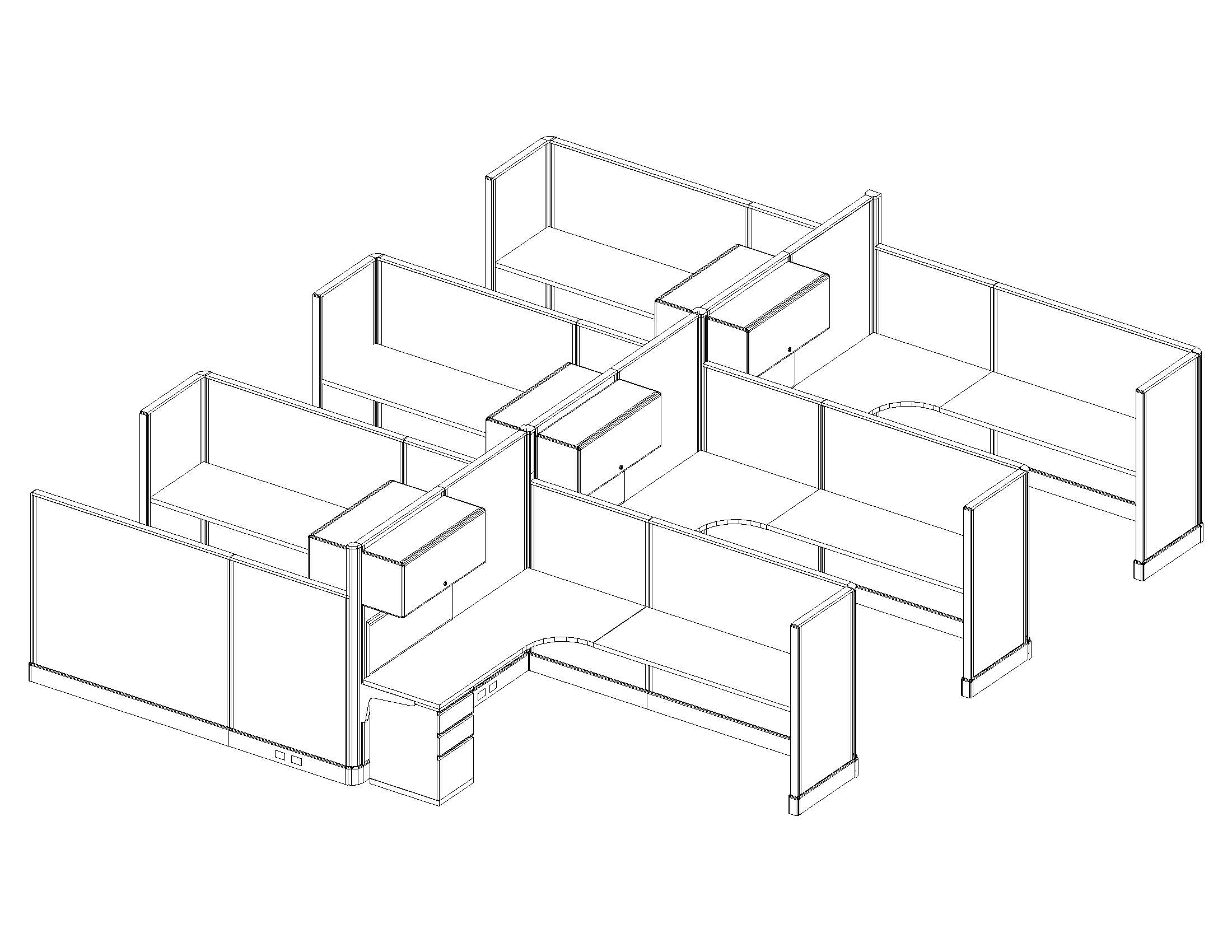 O2 series large cubicles 6x8x67 53 cluster O2 series large cubicles 6x8x67 53 cluster