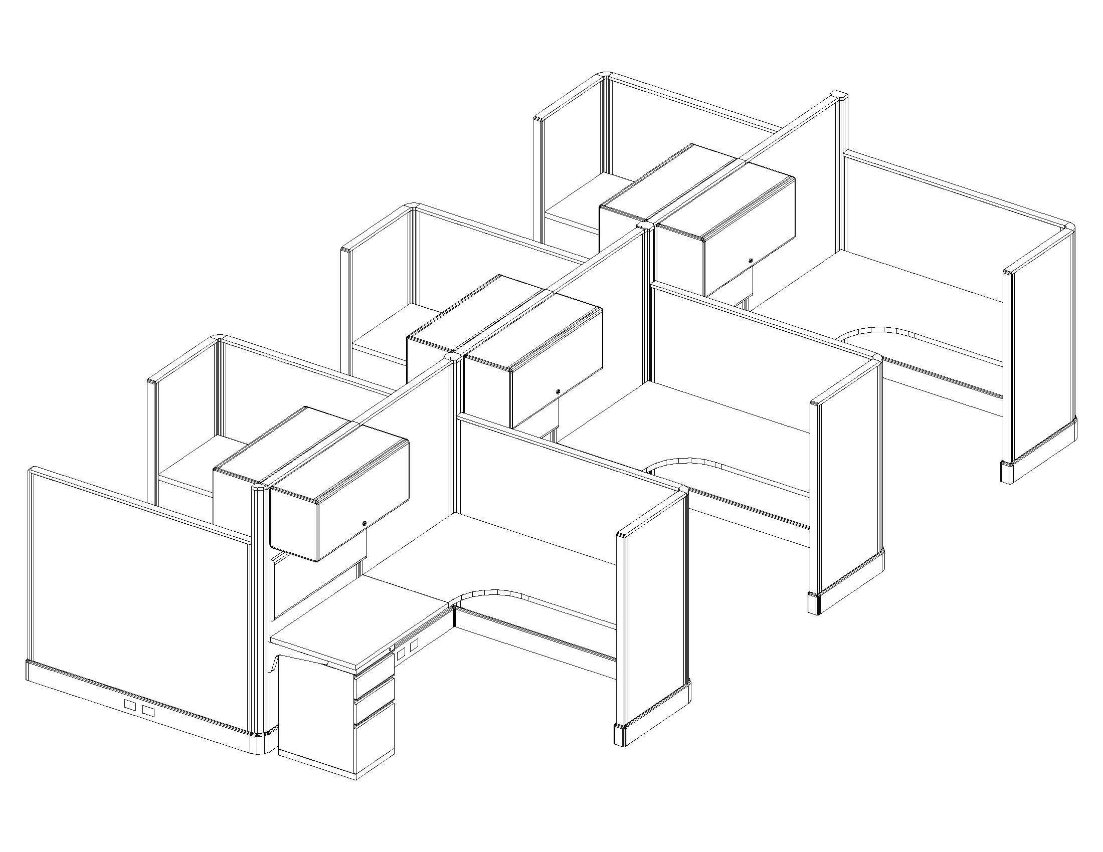 O2 series medium size cubicles 5x6x67 53 cluster O2 series medium size cubicles 5x6x67 53 cluster