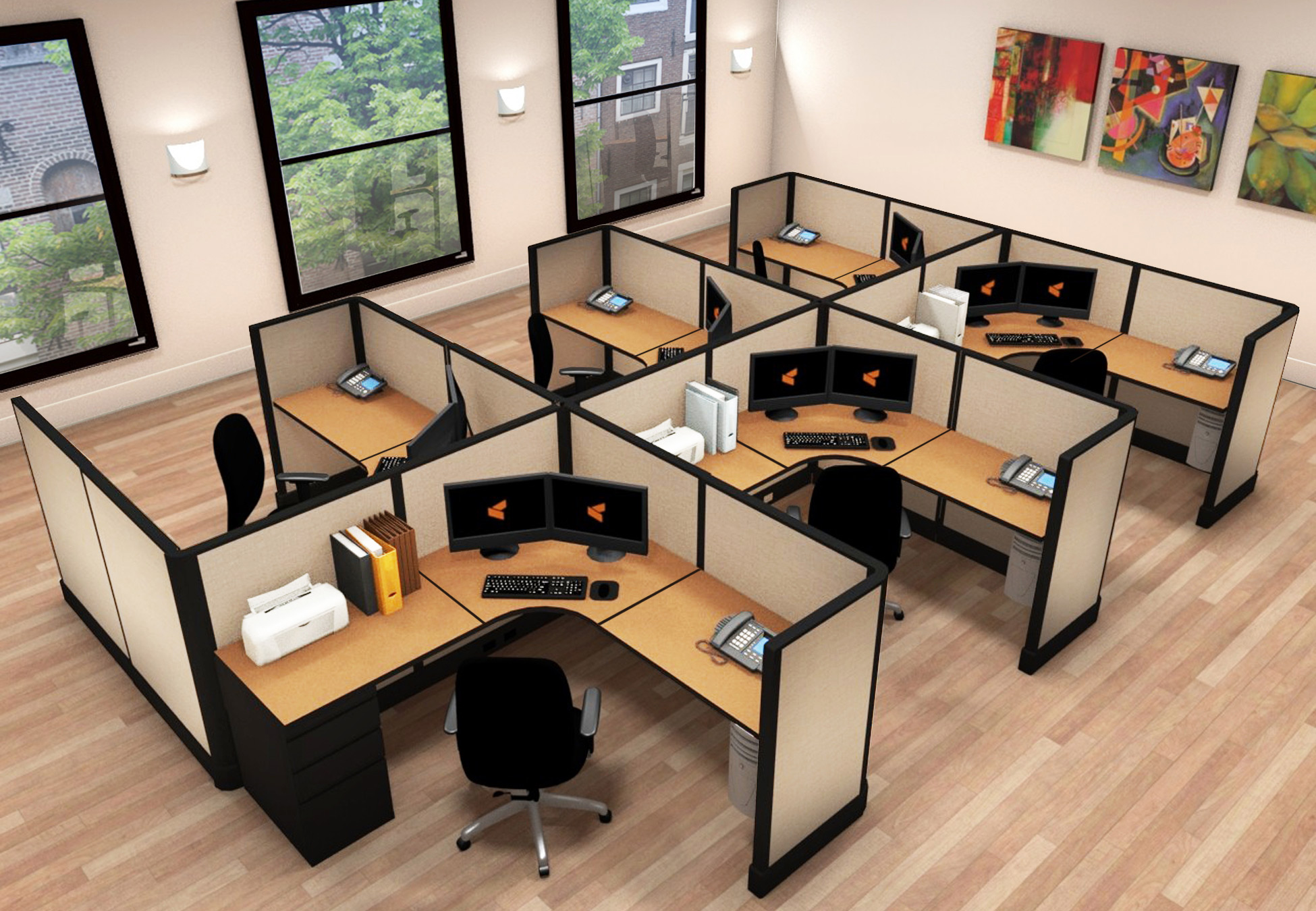 O2 series medium size cubicles 6x6x47 cluster O2 series medium size cubicles 6x6x47 cluster