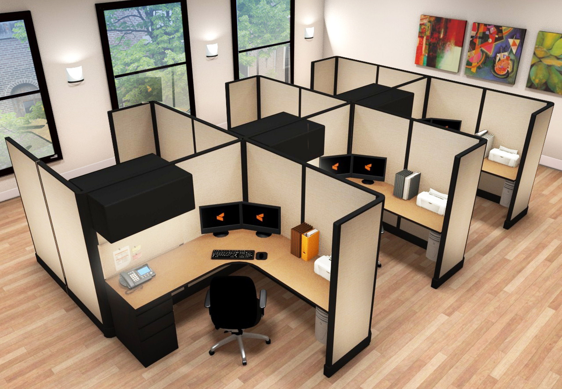 O2 series medium size cubicles 6x6x67 cluster O2 series medium size cubicles 6x6x67 cluster