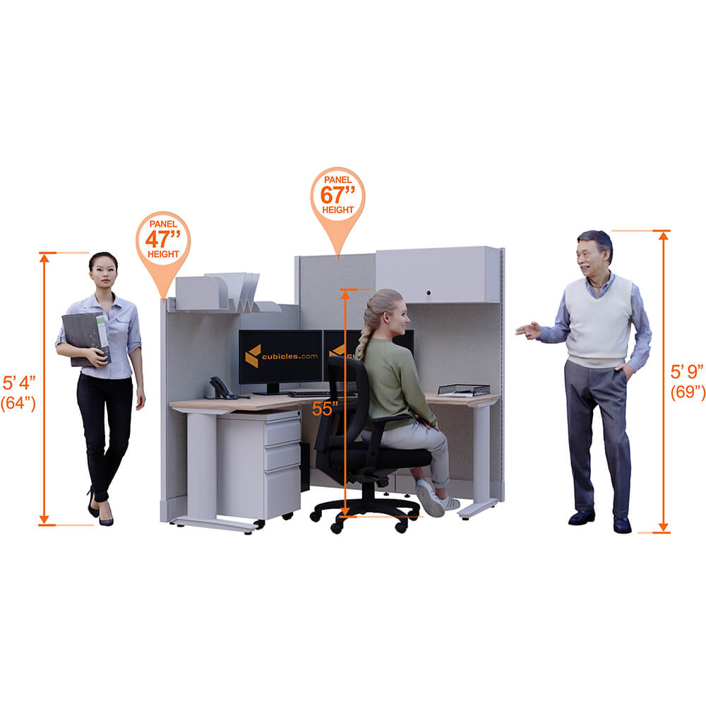 Cubicle desk l shaped with storage 1pack powered perspective heights Cubicle desk l shaped with storage 1pack powered perspective heights
