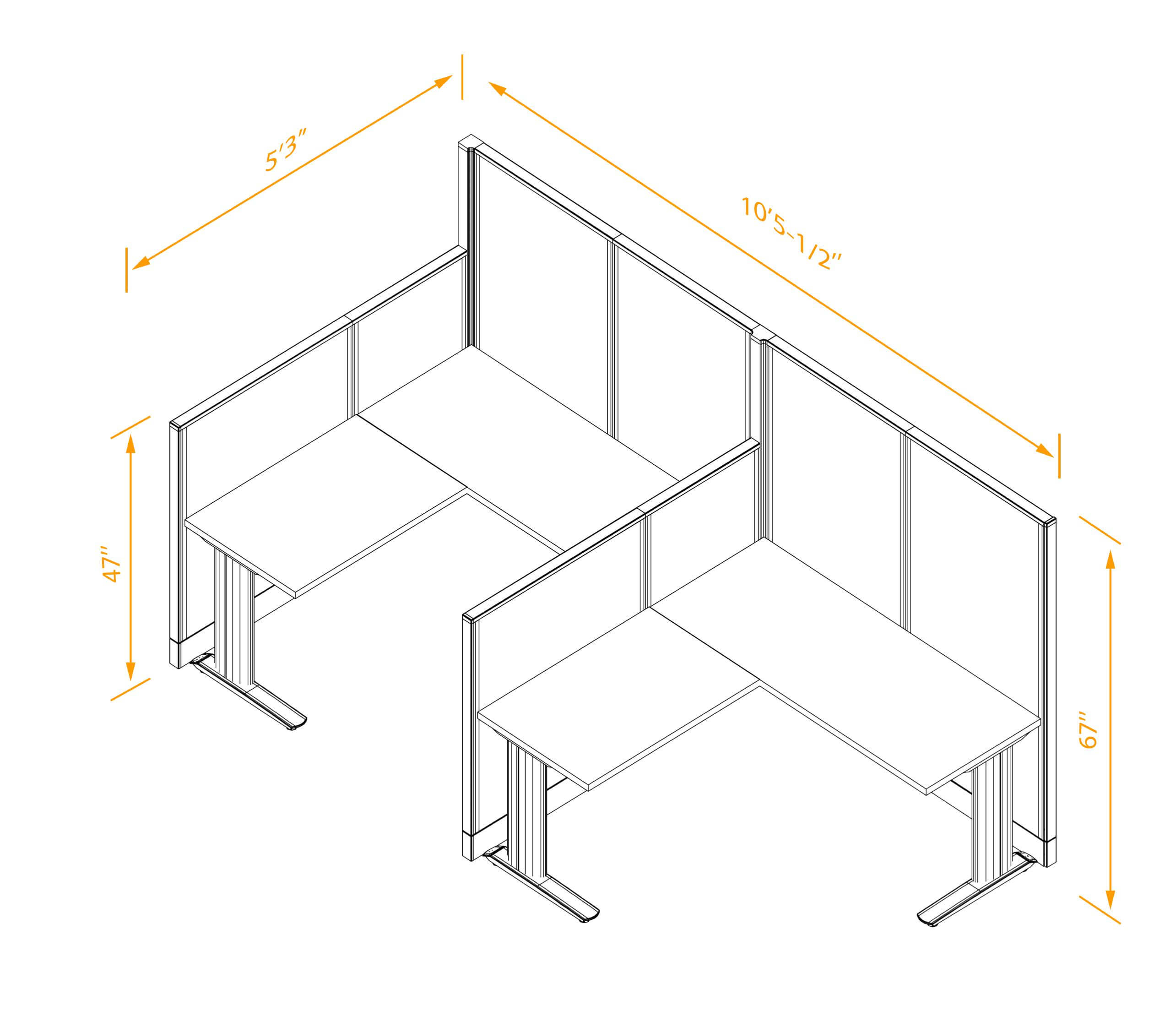 L shaped workstation 2pack inline non powered dimensions L shaped workstation 2pack inline non powered dimensions