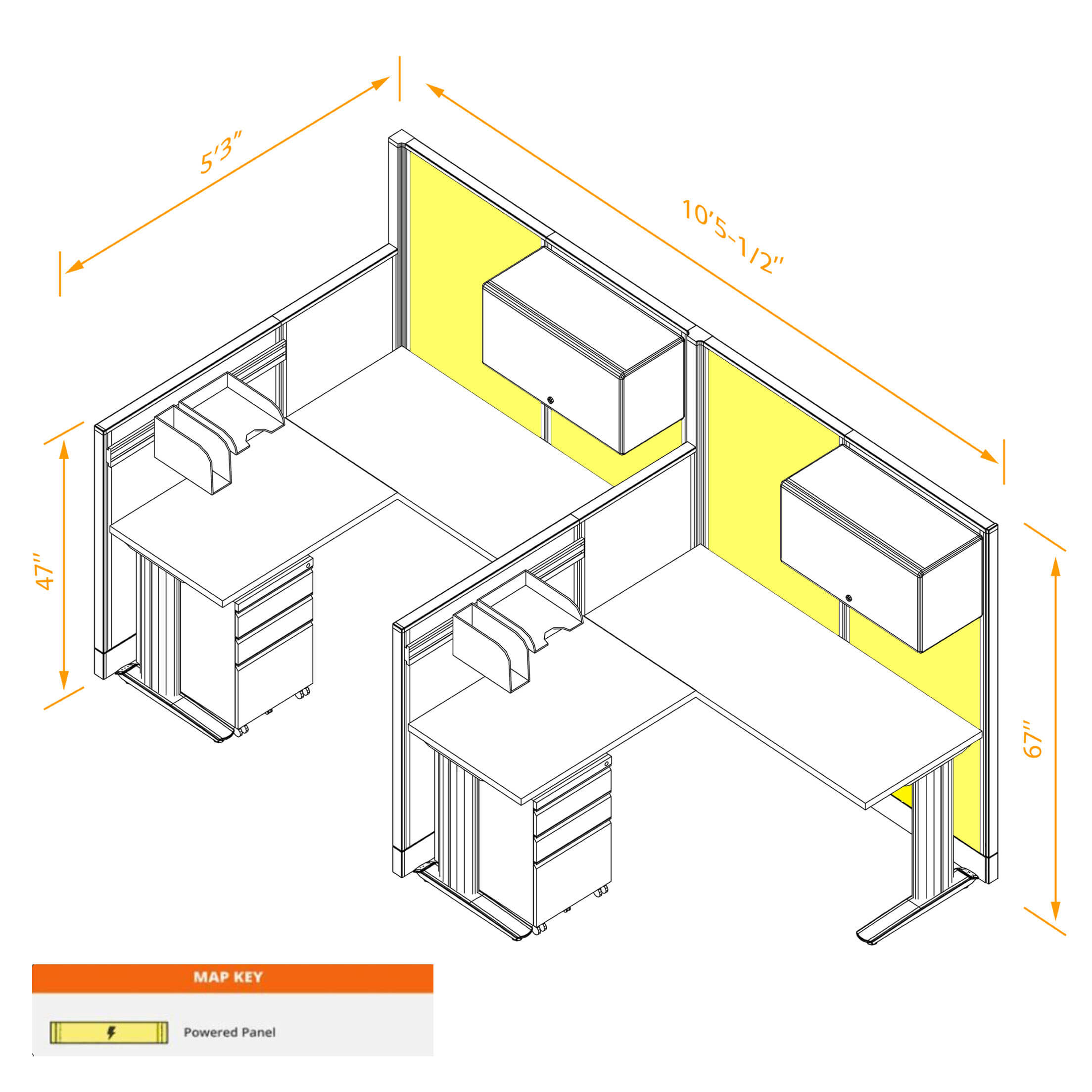 L shaped workstation 2pack inline powered with storage dimensions L shaped workstation 2pack inline powered with storage dimensions