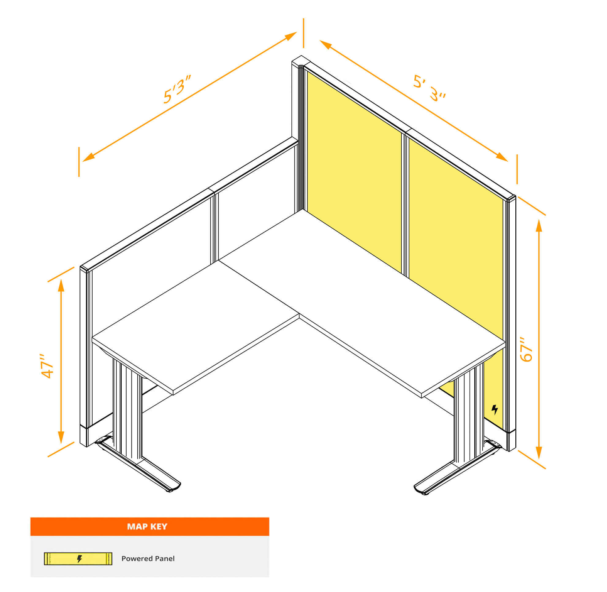 L shaped workstation powered dimensions L shaped workstation powered dimensions