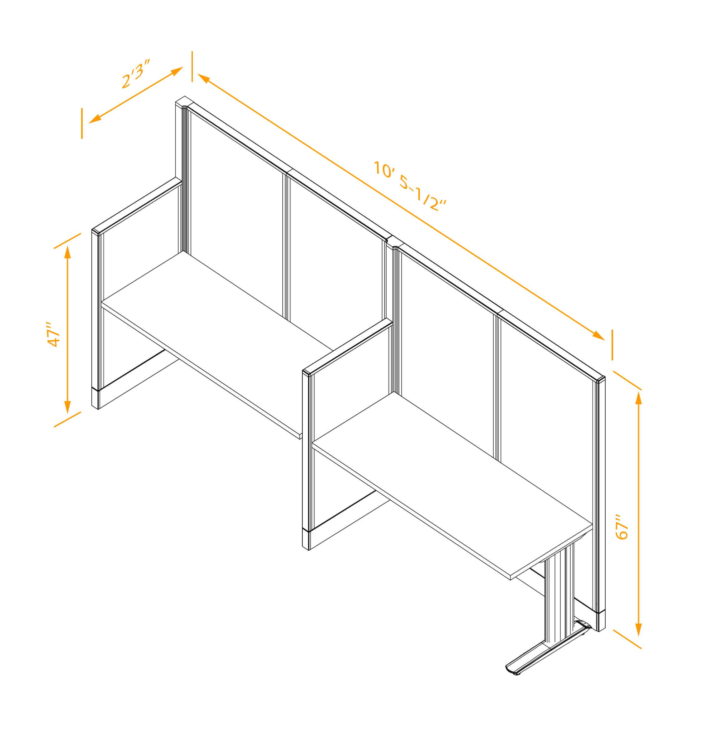 Straight workstation 2pack inline non powered dimensions Straight workstation 2pack inline non powered dimensions