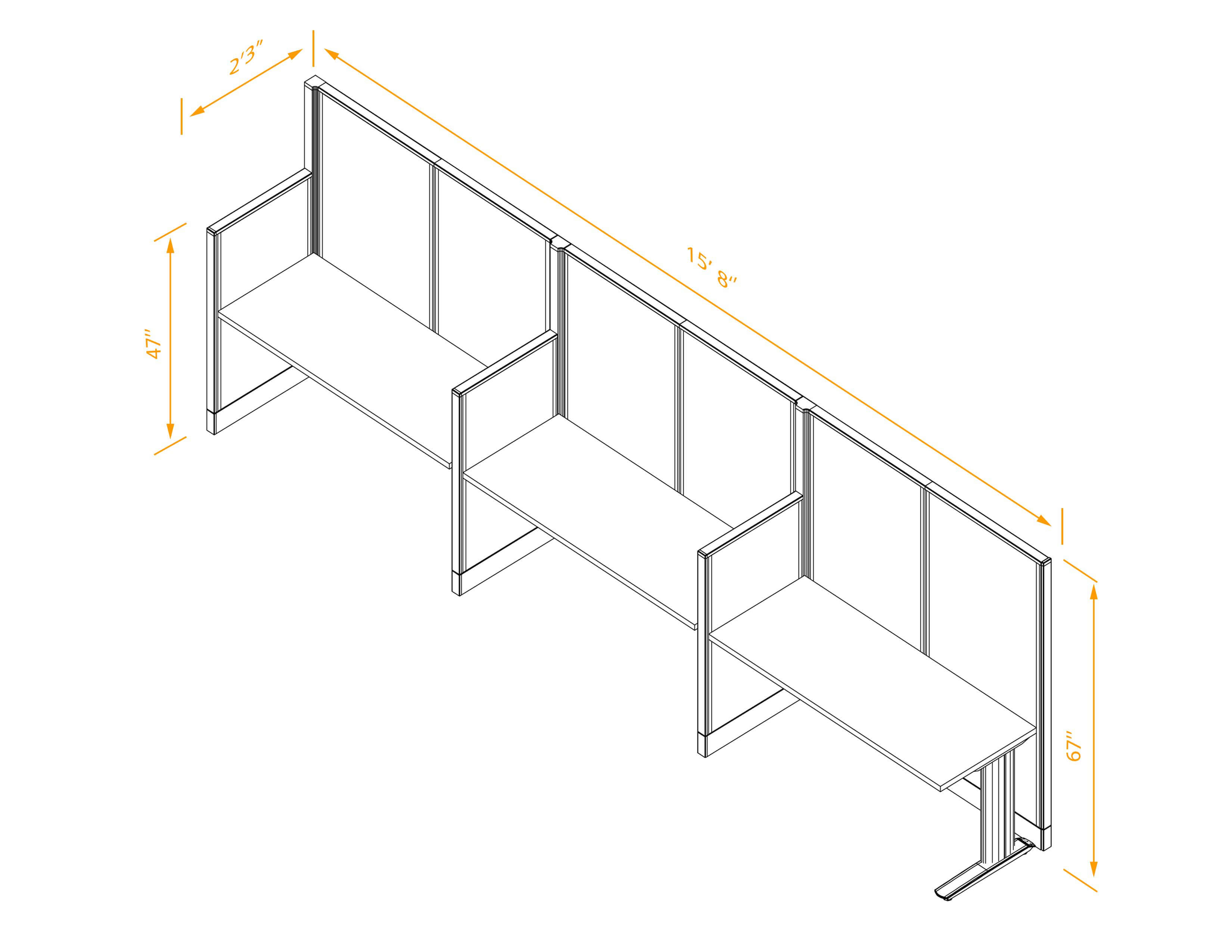 Straight workstation 3pack inline non powered dimensions Straight workstation 3pack inline non powered dimensions