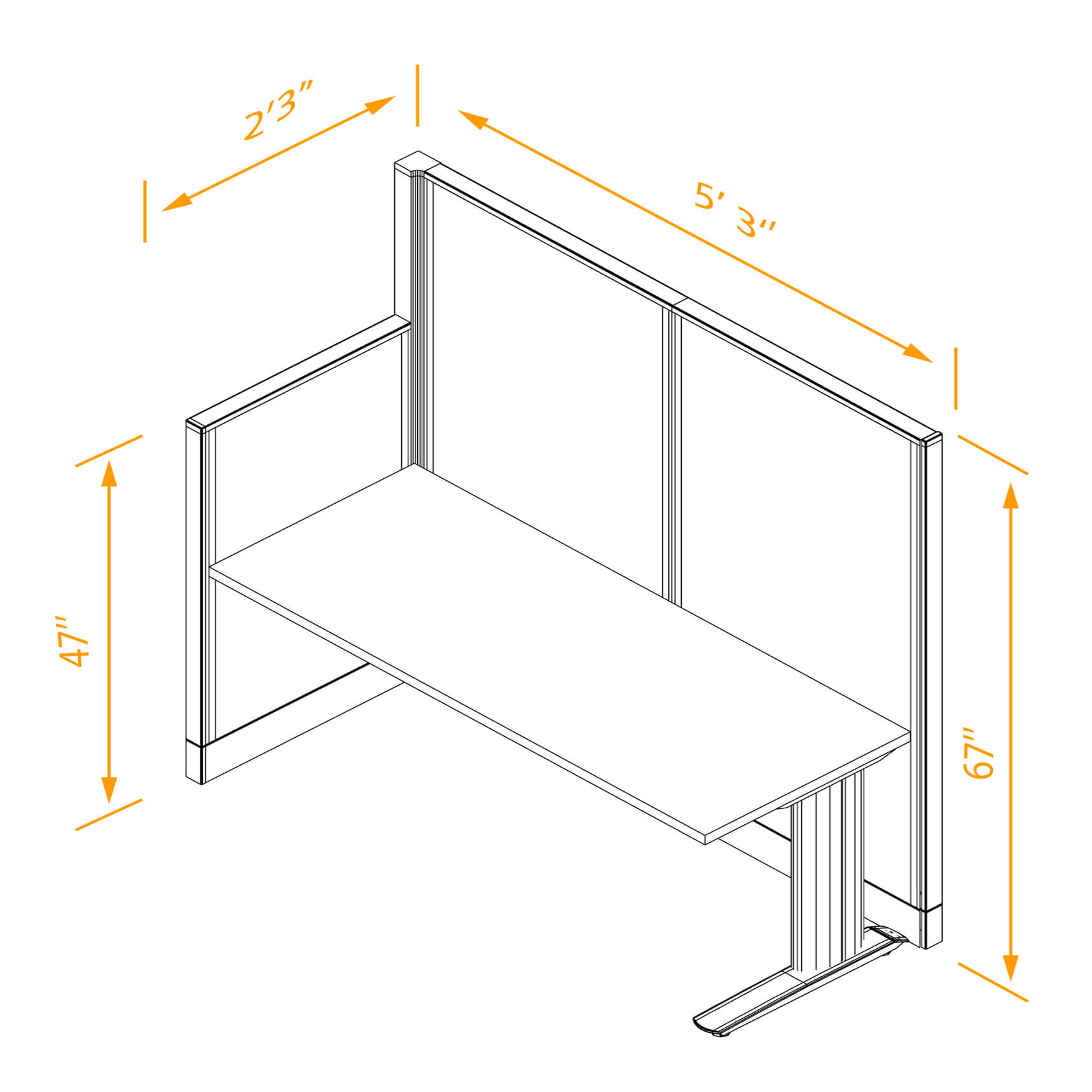 Straight workstation non powered dimensions Straight workstation non powered dimensions