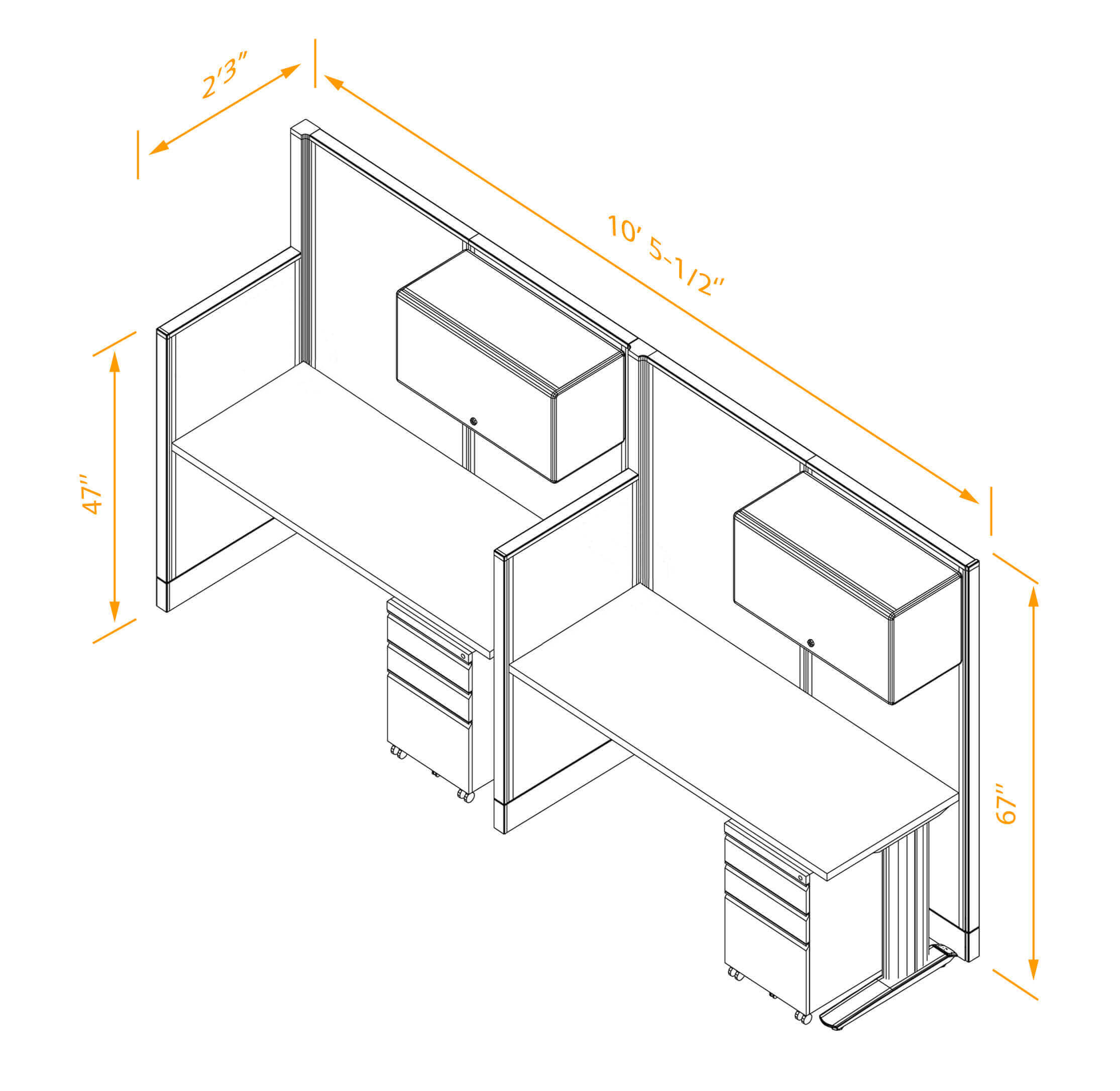 Straight workstations 2pack inline non powered with storage dimensions Straight workstations 2pack inline non powered with storage dimensions