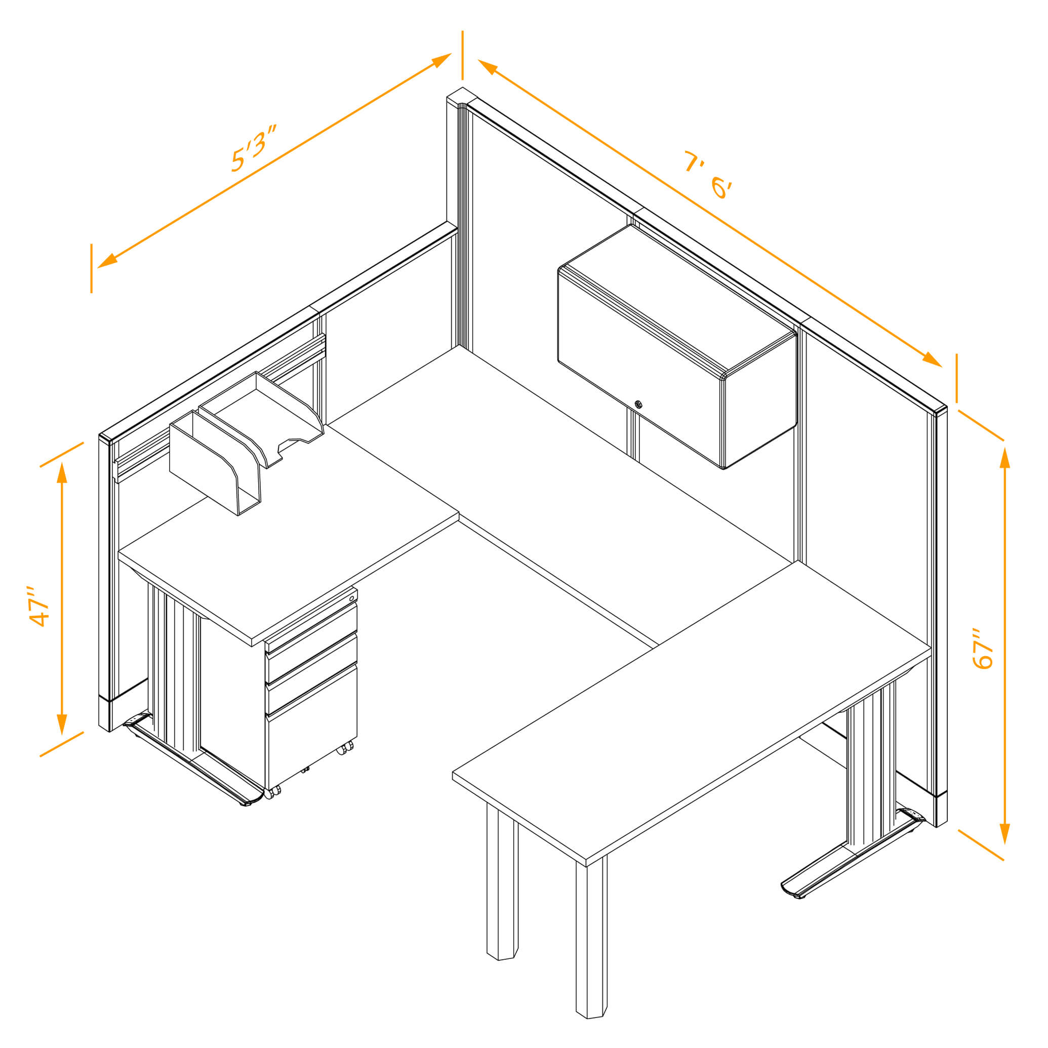 U shaped workstation non powered with storage dimensions U shaped workstation non powered with storage dimensions