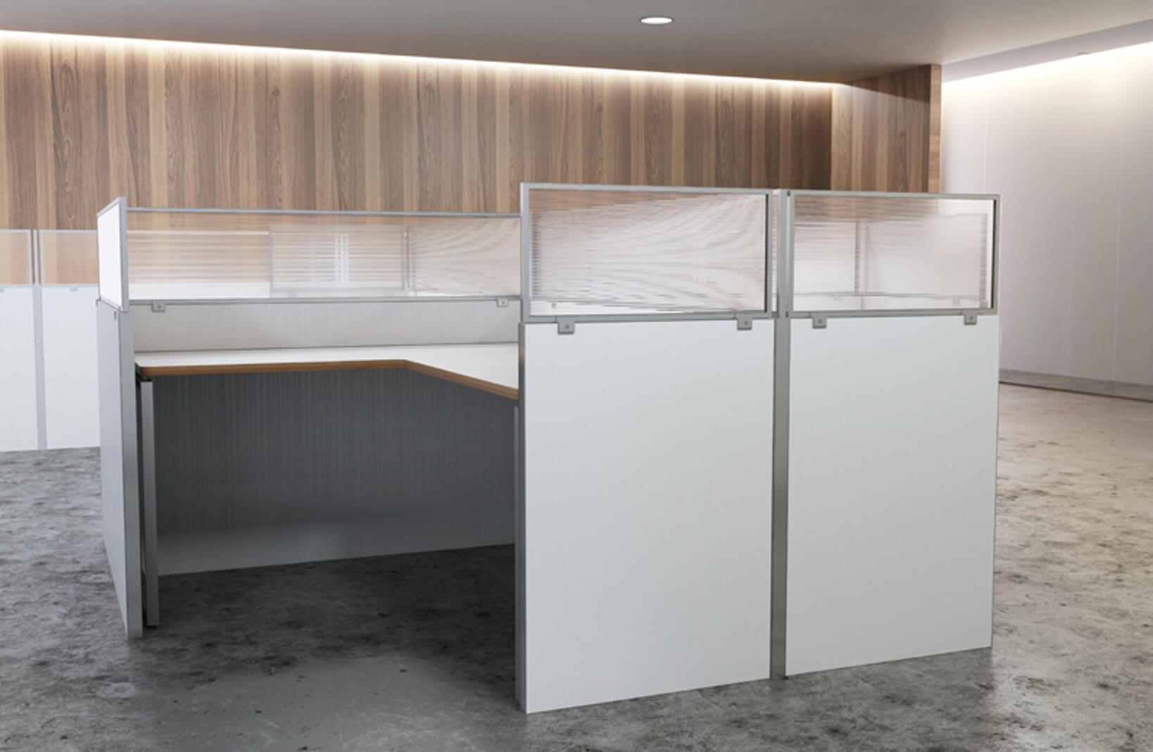 Cubicle dividers environmental sideview Cubicle dividers environmental sideview