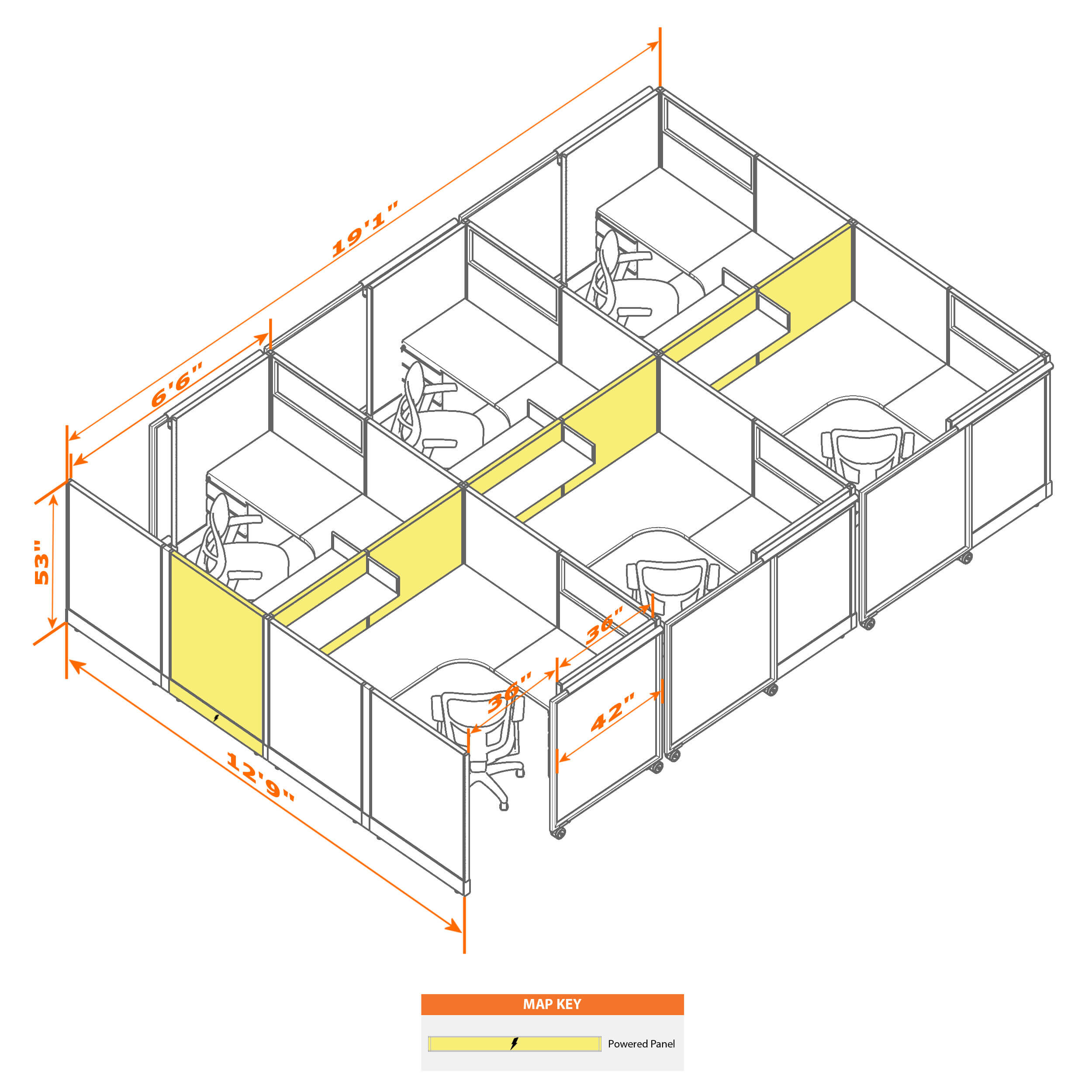 Cubicle with door 66 6c Cubicle with door 66 6c