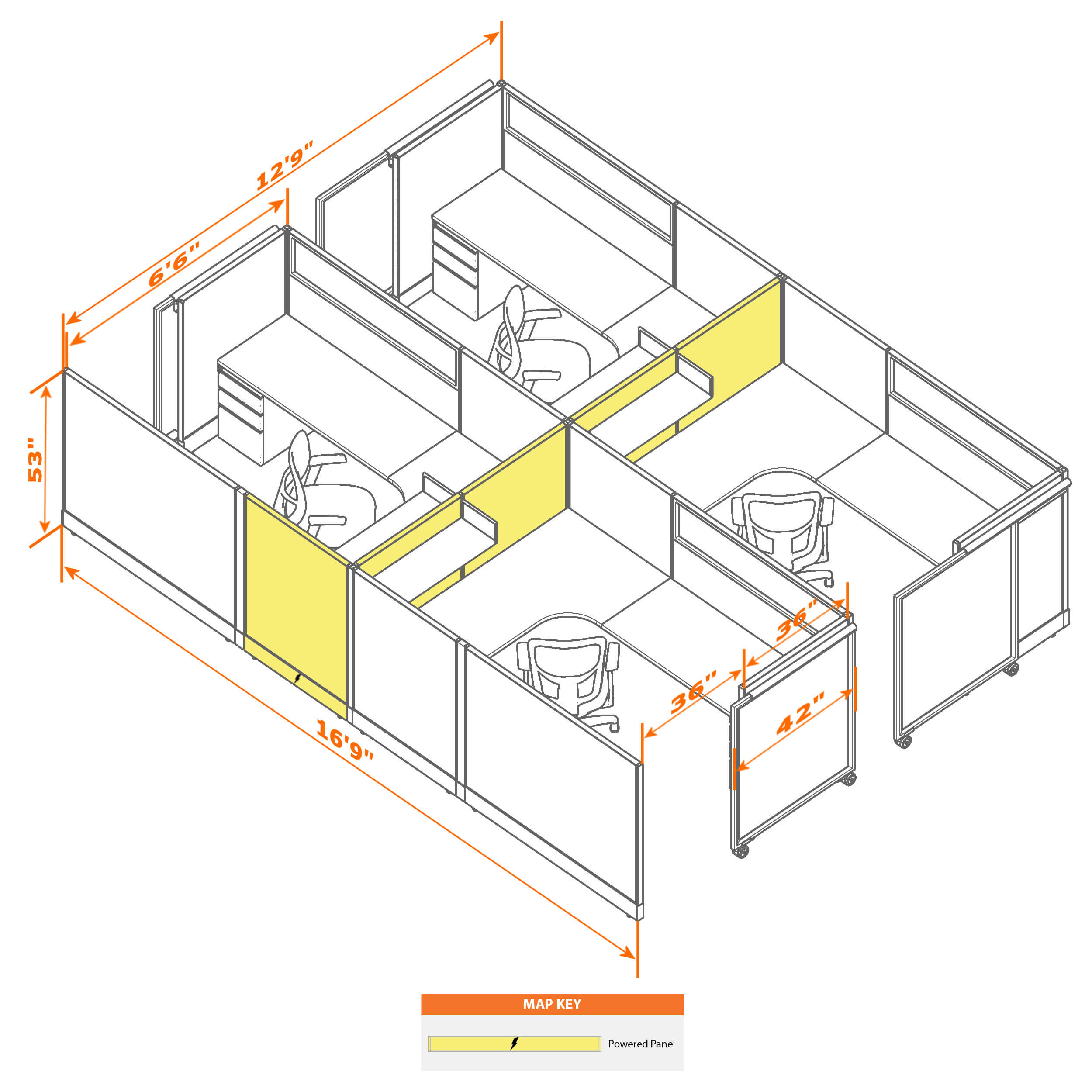 Cubicle with door 68 4c Cubicle with door 68 4c