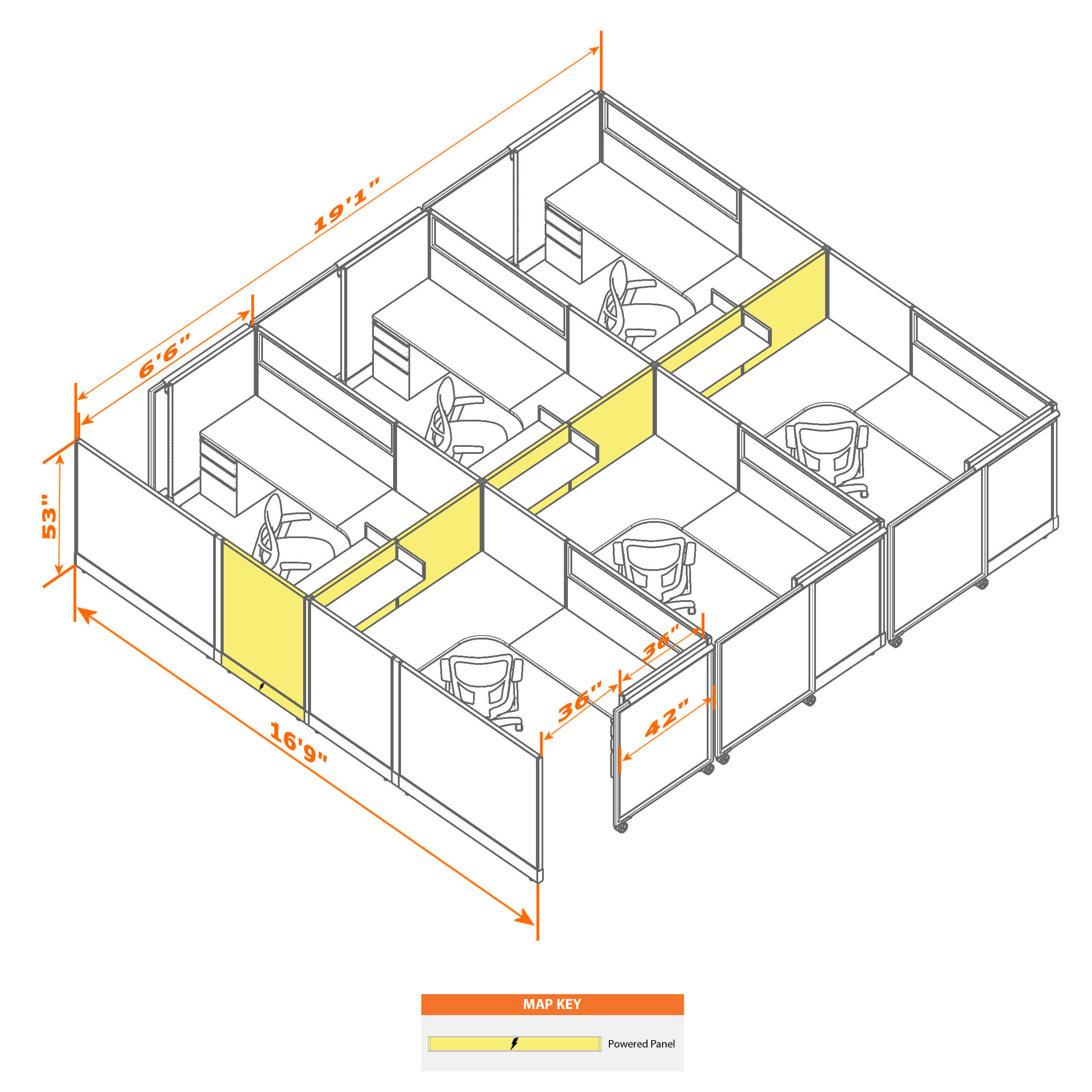 Cubicle with door 68 6c Cubicle with door 68 6c
